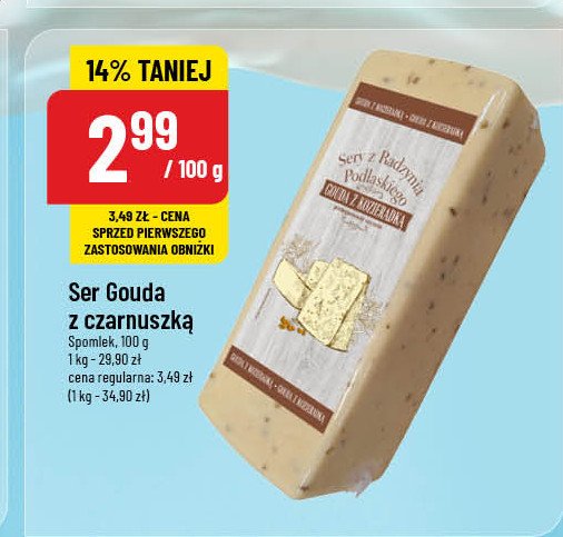 Ser gouda z czarnuszką Spomlek z radzynia podlaskiego promocja