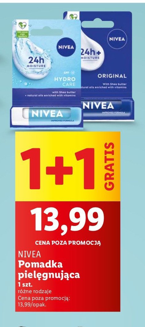 Pomadka do ust hydro care Nivea promocja w Lidl