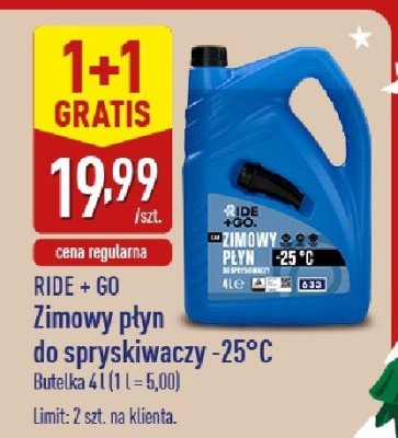 Zimowy płyn do spryskiwaczy -25°C RIDE + GO promocja w Aldi