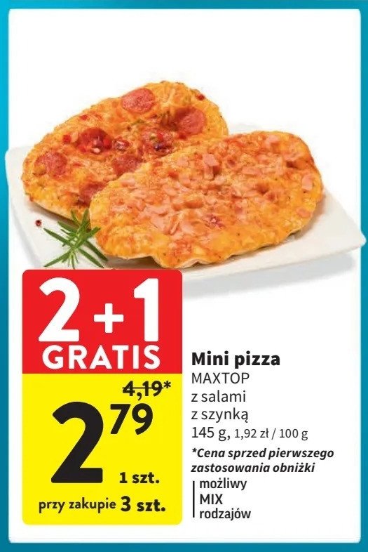 Mini pizza z szynką Maxtop promocja