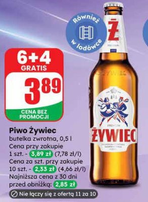 Piwo Żywiec butelka zwrotna promocja w Dino