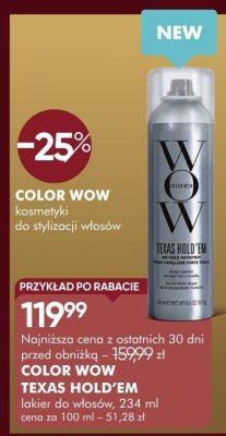Lakier do włosów Color Wow Texas Hold'em promocja w Super-Pharm