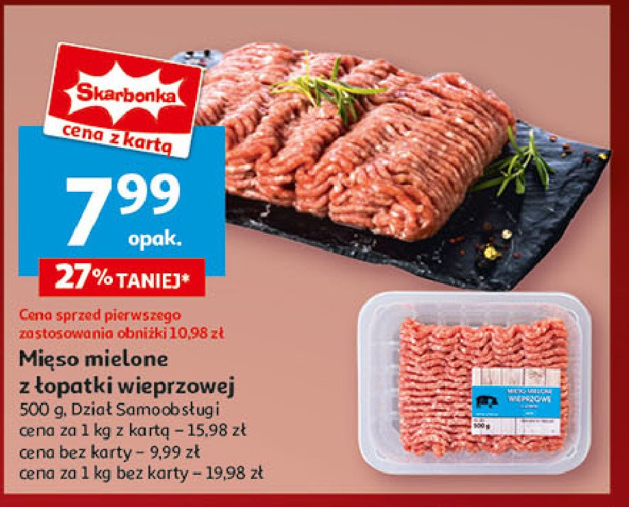 Mięso mielone wieprzowe z łopatki promocja w Auchan