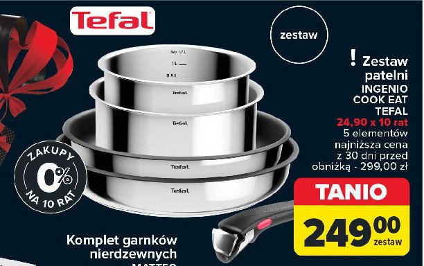 Komplet garnków ingenio Tefal promocja w Carrefour Market