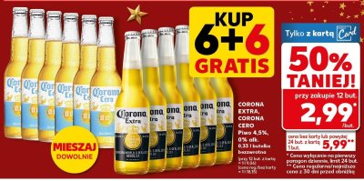 Piwo Corona Cero lub Extra 6+6 GRATIS promocja w Kaufland