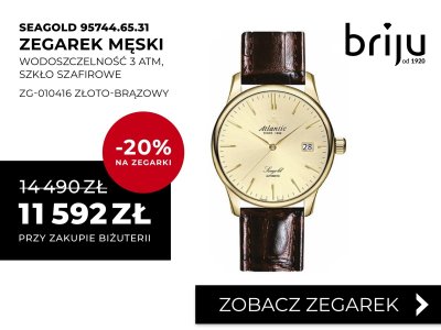 Zegarek męski SEAGOLD 95744.65.31 wodoszczelność 3 ATM, szkło szafirowe ZG-010416 złoto-brązowy promocja w Briju