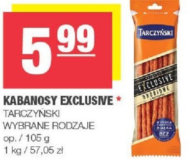Kabanosy Exclusive Tarczyński wybrane rodzaje promocja w SPAR