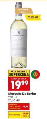 Wino białe Marquês De Borba promocja w Biedronka