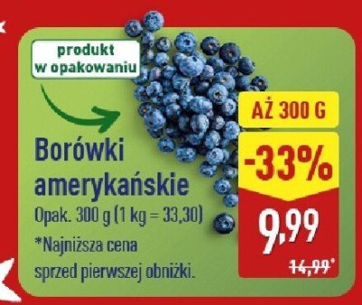 Borówki amerykańskie promocja w Aldi