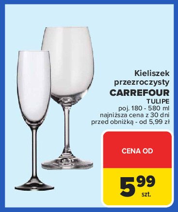 Kieliszek do szampana tulipe Carrefour promocja