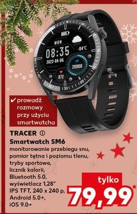 Smartwatch sm6 czarny Tracer promocja w Kaufland