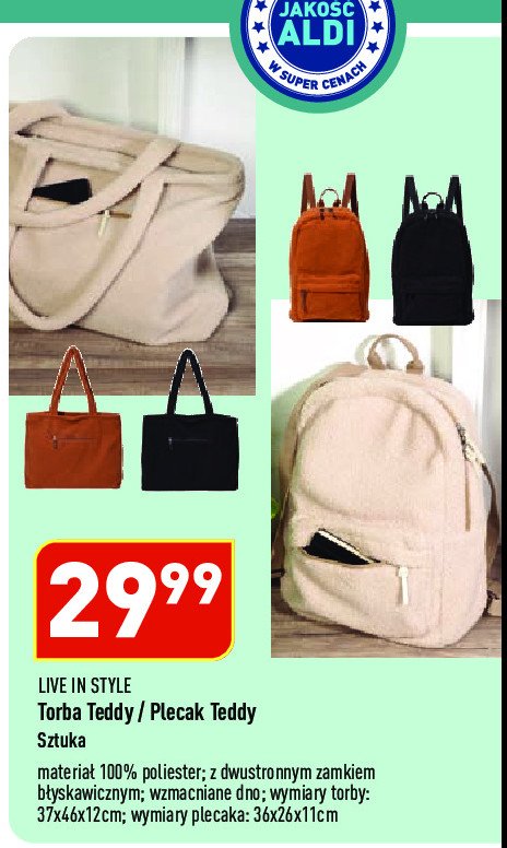 Torba teddy Live in style promocja