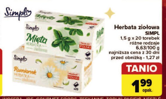 Herbatka rumianek Simpl promocja