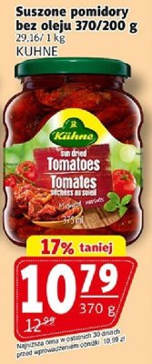 Suszone pomidory bez oleju 370/200 g KUHNE promocja w Prim Market