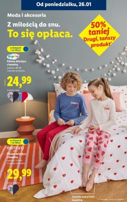 Piżama dziecięca z bawełną lupilu promocja w Lidl