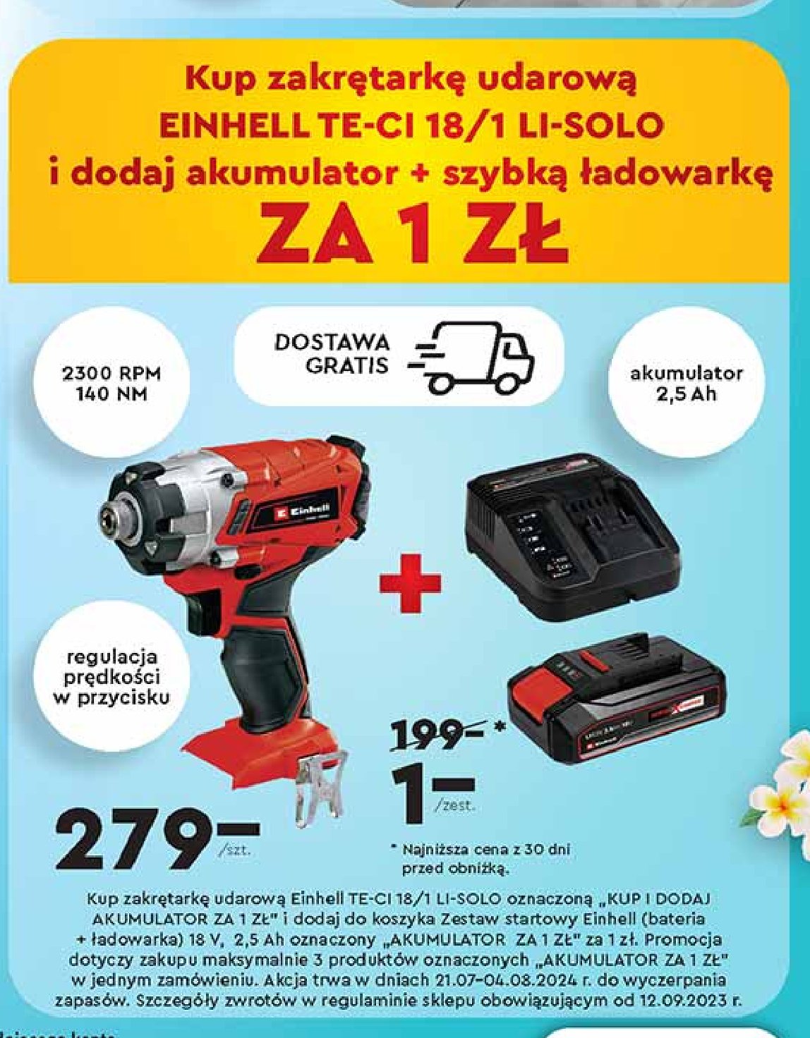 Klucz udarowy te-ci 18 li solo Einhell promocja