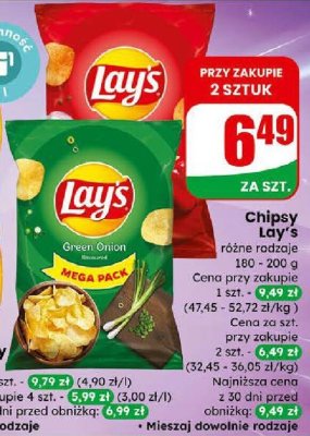 Chipsy różne rodzaje promocja w Dino