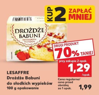 Drożdże Babuni do słodkich wypieków LESAFFRE 100 g promocja w Kaufland