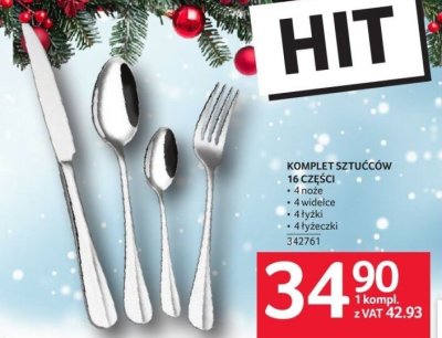 Komplet sztućców 16 części promocja w Selgros