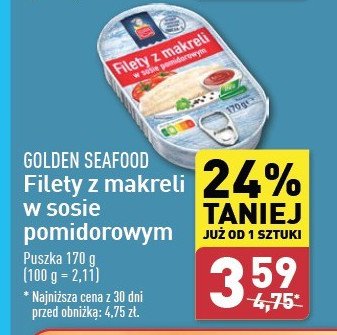 Filety z makreli w sosie pomidorowym Golden seafood promocja