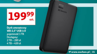 Dysk przeno艣ny 4 tb usb 3.0 Wd elements promocja