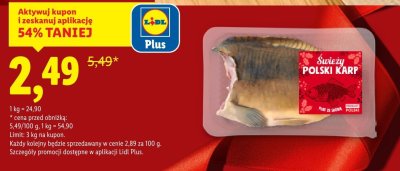 Karp Polski świeży karp, płat ze skórą promocja w Lidl