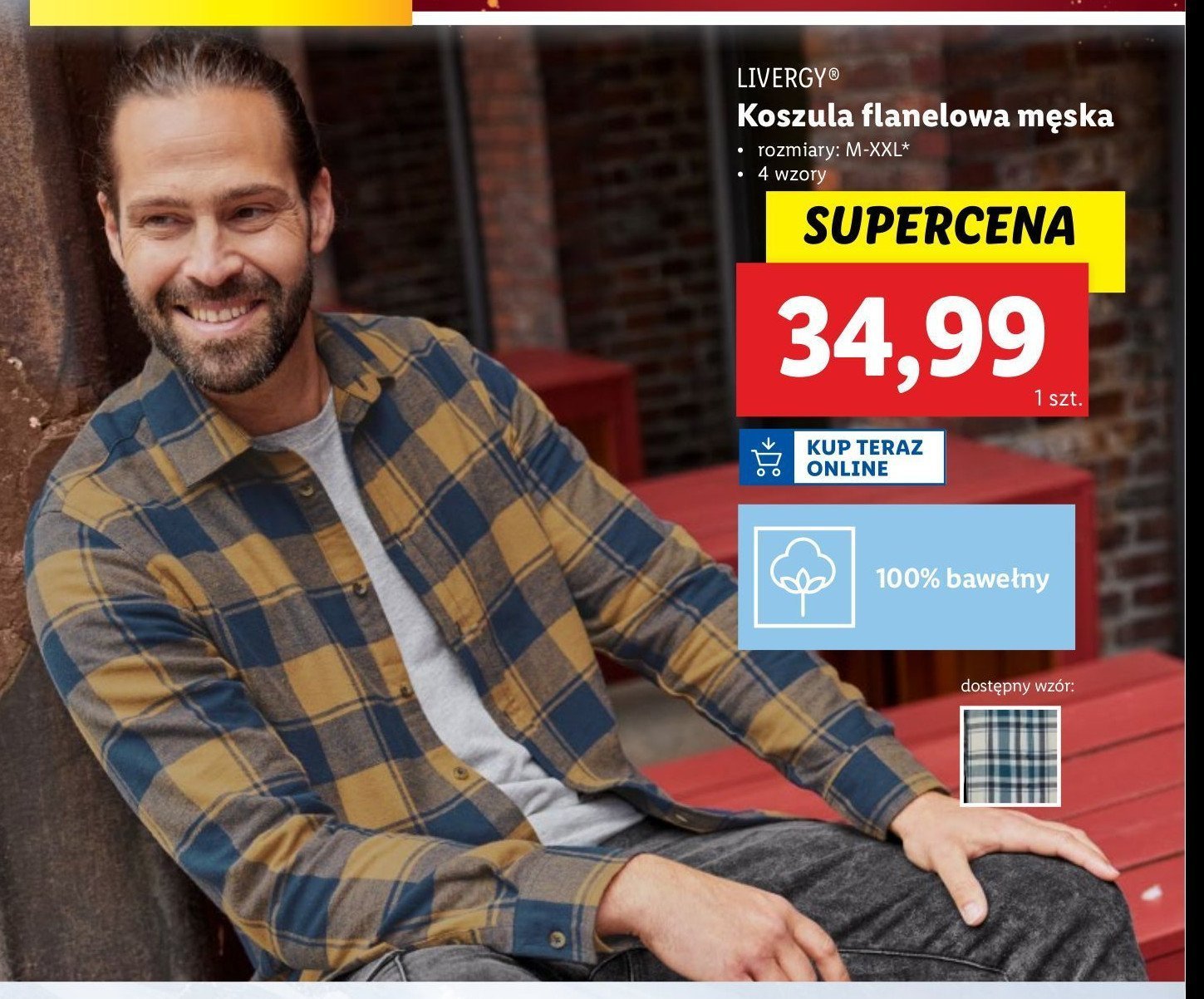 Koszula męska flanelowa m-xxl Livergy promocja