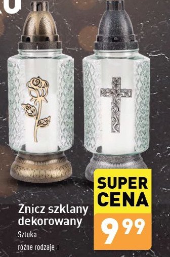 Znicz szklany dekorowany promocja