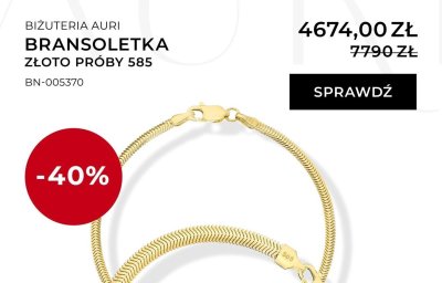 Bransoletka złoto próby 585 promocja w Briju