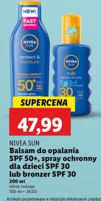 Nawilżający balsam do opalania spf 50+ Nivea sun protect & moisture promocja