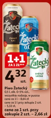 Piwo Żatecký 0,5-5% vol. promocja w Auchan
