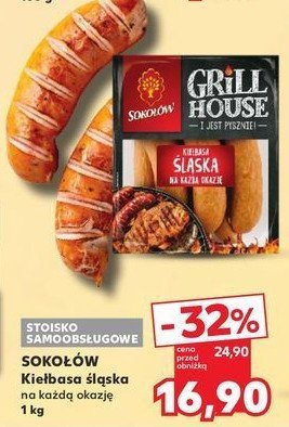 Kiełbasa śląska Sokołów grill house promocja w Kaufland