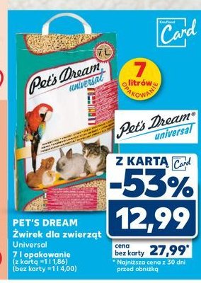 Żwirek drewniany uniwersalny Pet's dream promocja