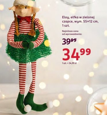 Elfka w zielonej czapce, wys. 55 cm promocja w Rossmann