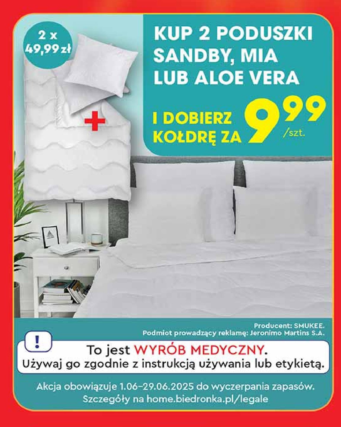 Poduszka aloe vera Smukee promocja w Biedronka