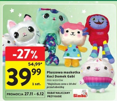 Pluszowa maskotka Koci Domek Gabi mix wzorów promocja w Intermarche