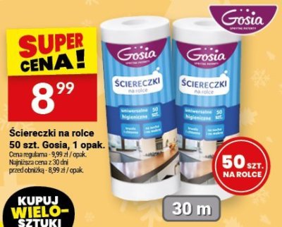 Ściereczki na rolce 50 szt. Gosia, 1 opak. promocja w Twój Market