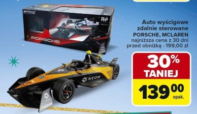 Auto wyścigowe zdalnie sterowane PORSCHE MCLAREN promocja w Carrefour Market