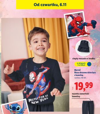 Marvel Bluza dresowa dziecięca z bawełną promocja