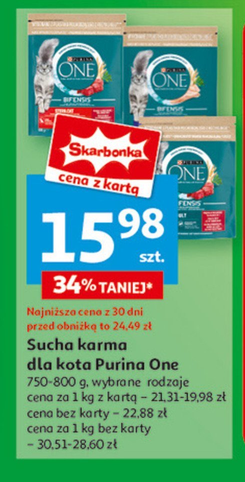 Karma dla kota dual nature z kurczakiem Purina one promocja w Auchan