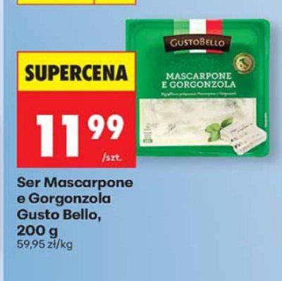 Ser Mascarpone e Gorgonzola 200 g promocja w Biedronka
