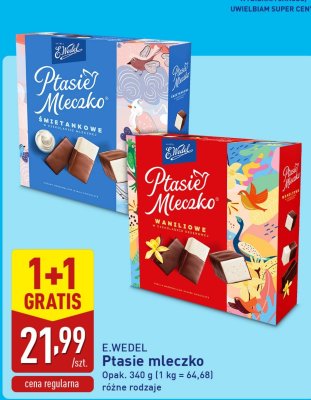 Ptasie mleczko E.WEDEL w czekoladzie różne rodzaje promocja w Aldi