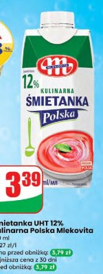 Śmietanka UHT 12% Kulinarna Polska  promocja w Dino