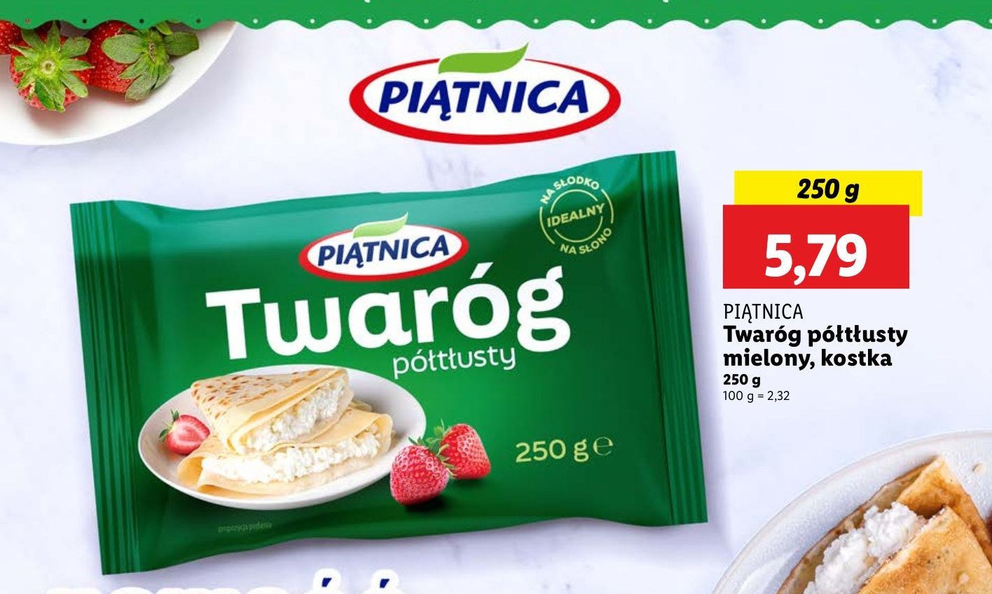 Twaróg półtłusty mielony kostka Piątnica promocja