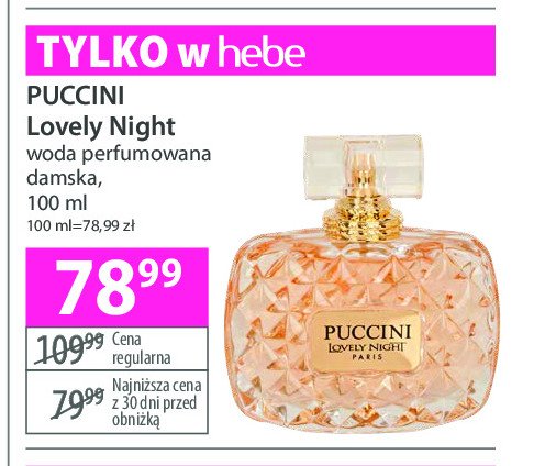 Woda perfumowana Puccini lovely night promocja