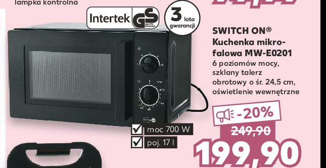 Kuchenka mikrofalowa mw-e0201 Switch on promocja