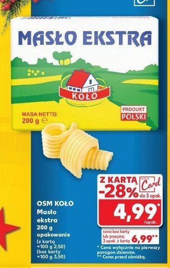 Masło wiejskie ekstra Osm koło promocja