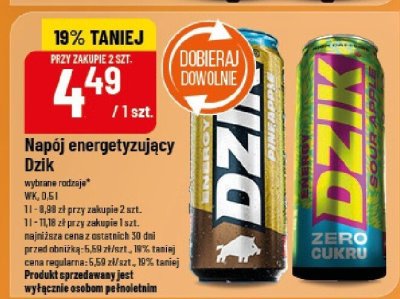 Napój energetyzujący Dzik Wx promocja w POLOmarket