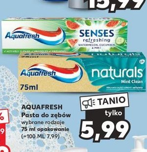 Pasta do zębów mint clean Aquafresh naturals promocja