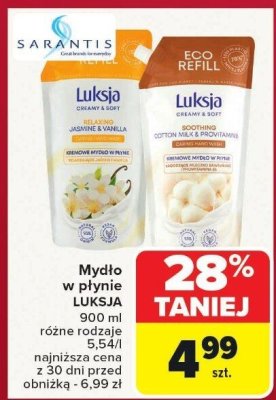 Mydło w płynie Luksja różne rodzaje promocja w Carrefour Market